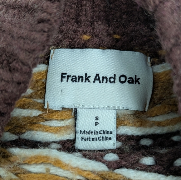 Frank & Oak women's fair isle wool blend sweater size S - Picture 7 of 7